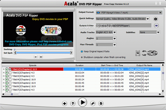Acala DVD PSP Ripper Crack With Activation Code Latest