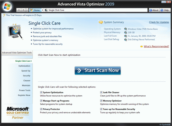 Advanced Vista Optimizer 2009 Crack Plus License Key