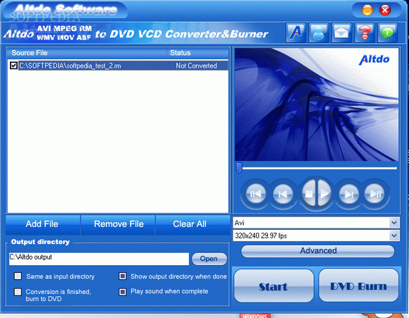 Altdo AVI MPEG RM WMV MOV ASF to DVD VCD Converter&Burner Crack Plus Activator