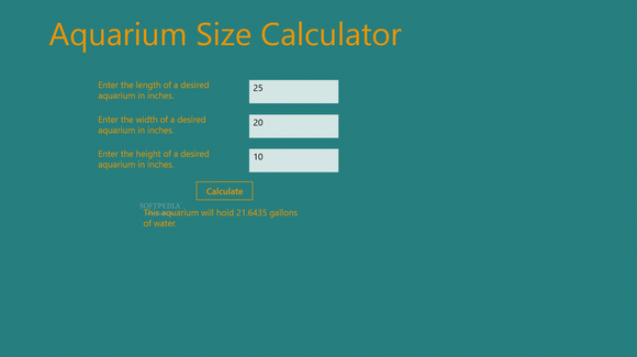 Aquarium Size Calculator Crack + Serial Number Download
