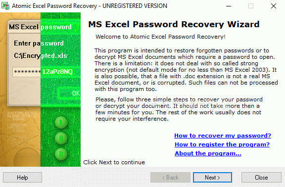 Atomic Excel Password Recovery Crack With Serial Key 2024