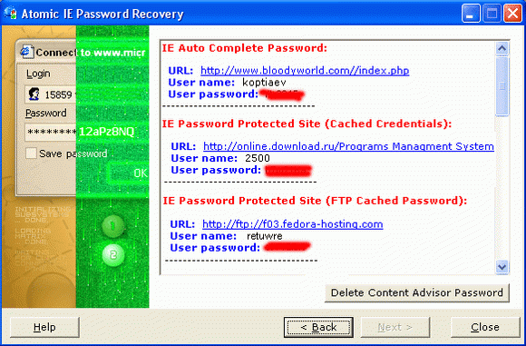Atomic IE Password Recovery Crack Full Version