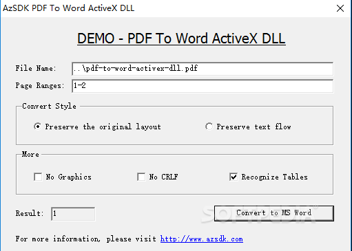 AzSDK PDF To Word ActiveX DLL Crack With Keygen