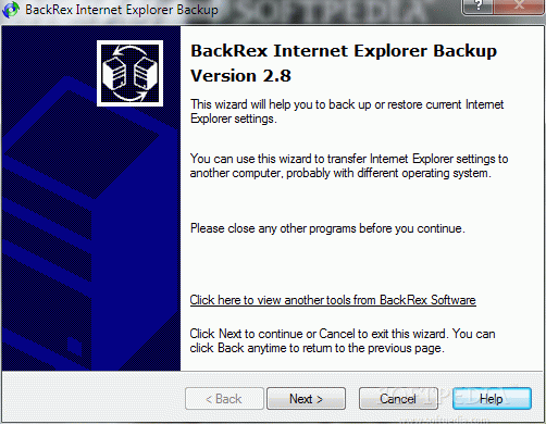 BackRex Internet Explorer Backup Crack With Activation Code