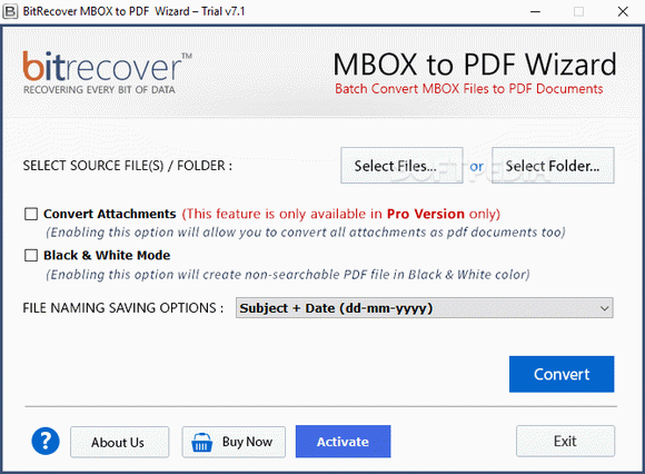 BitRecover MBOX to PDF Wizard Crack Plus Serial Key