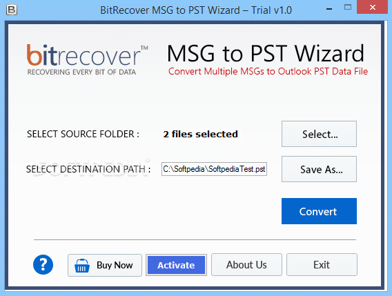 BitRecover MSG to PST Wizard Crack + Serial Number
