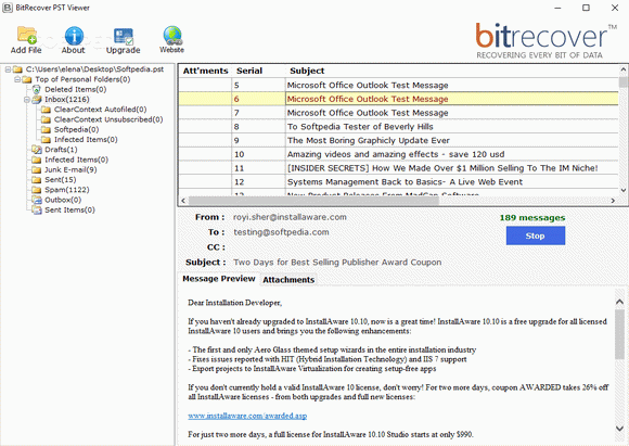 BitRecover PST Viewer Crack + Serial Key