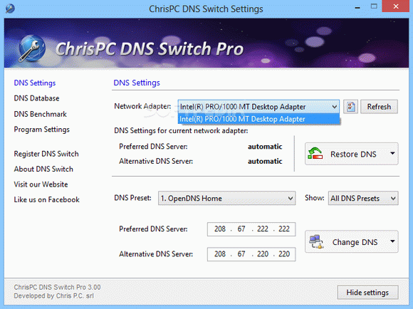 ChrisPC DNS Switch Pro Crack + License Key Download 2022