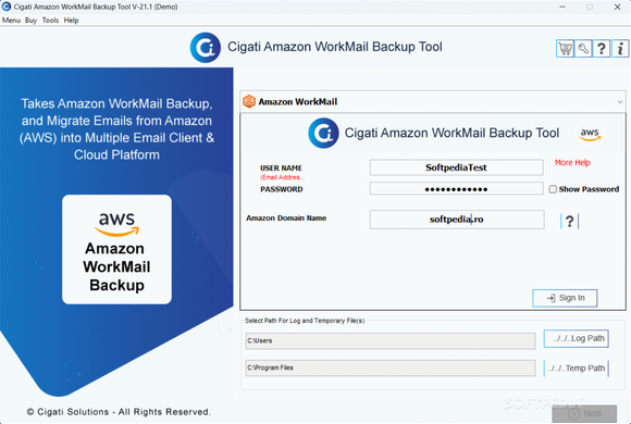 Cigati Amazon WorkMail Backup Tool Crack + Keygen Updated
