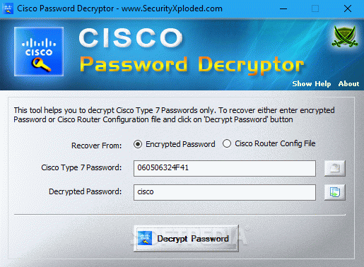 Cisco Password Decryptor Crack Plus License Key