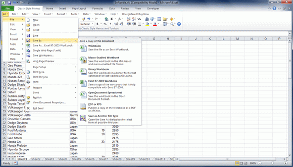 Classic Style Menus and Toolbars for Microsoft Excel 2007 Crack With Keygen Latest