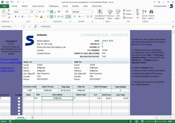 Commercial Invoice Template Crack With Activator 2024