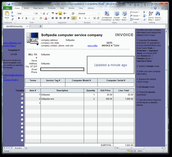 Computer Service Invoice Template Crack + License Key Download