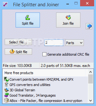 File Splitter and Joiner Crack With Serial Key