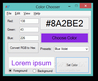 Color Chooser Crack With Serial Number