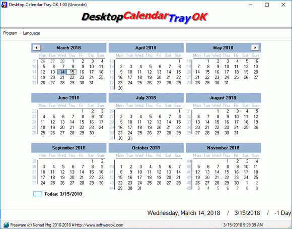 Desktop.Calendar.Tray.OK Crack + Activation Code
