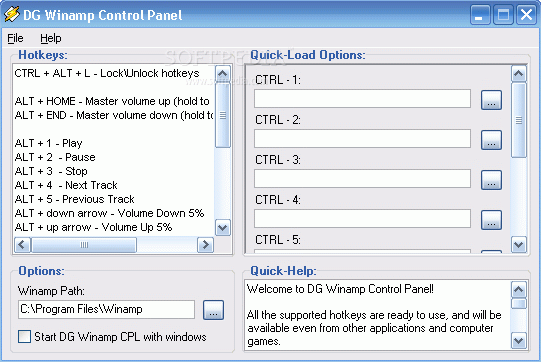 DG Winamp Control Panel Crack + Activator Updated