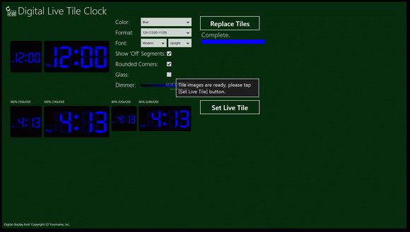 Digital Live Tile Clock for Windows 8 Serial Number Full Version