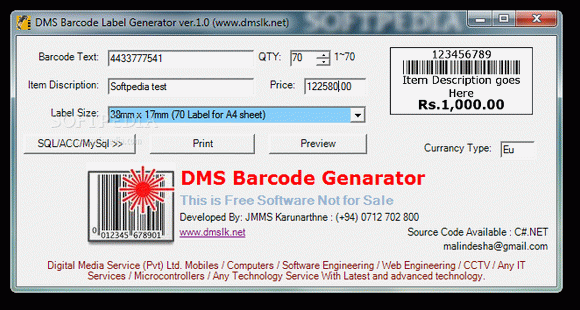 DMS Barcode Label Generator Crack Plus License Key