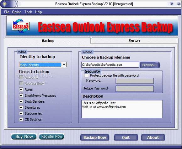 Eastsea Outlook Express Backup Activator Full Version
