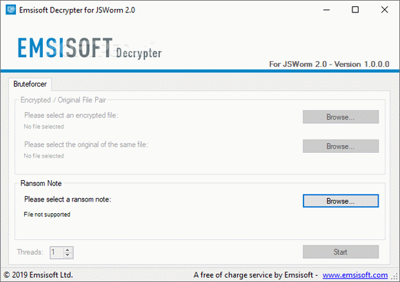 Emsisoft Decrypter for JSWorm 2.0 Crack & Serial Key