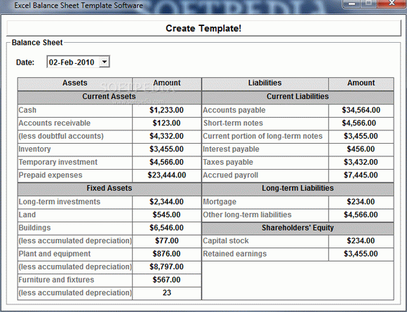 Excel Balance Sheet Template Software Serial Number Full Version