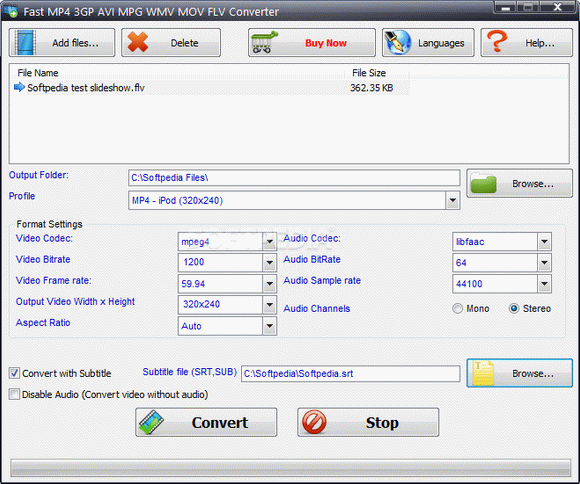 Fast MP4 3GP AVI MPG WMV RM MOV FLV Converter Crack With Serial Number