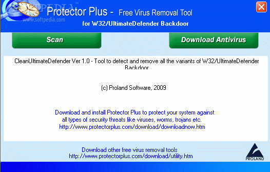 Free Virus Removal Tool for W32/UltimateDefender Backdoor Crack + Activation Code Download