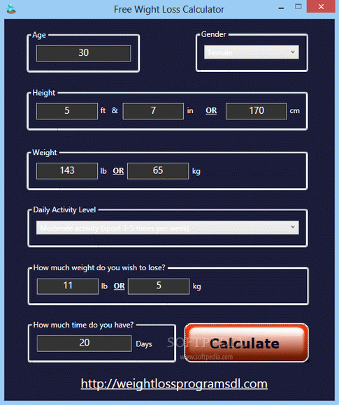 Free Weight Loss Calculator Crack + Serial Key Updated