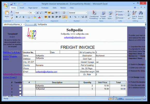 Freight Invoice Template Crack + Activation Code (Updated)