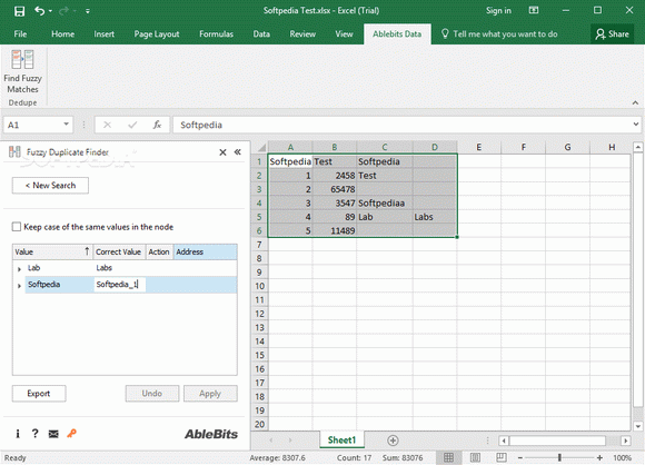 Fuzzy Duplicate Finder for Microsoft Excel