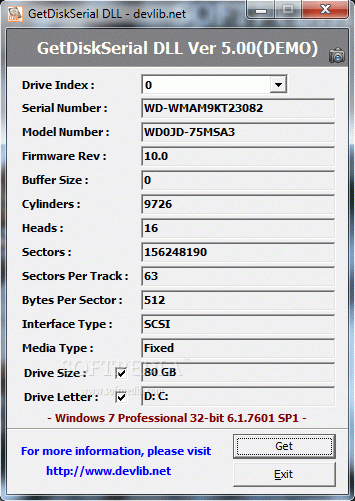 GetDiskSerial.DLL Serial Number Full Version