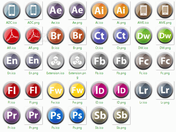 Glossy Round Adobe Icons Keygen Full Version
