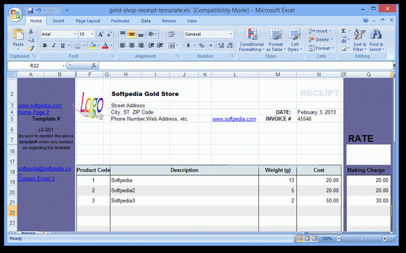 Gold Shop Receipt Template Crack With Serial Key Latest