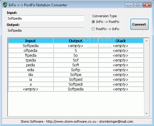 Infix  Posfix notation converter Crack & Serial Key