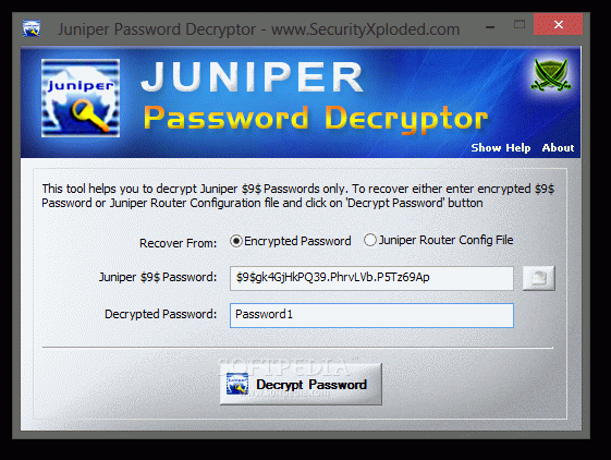 Juniper Password Decryptor Crack With Keygen 2024