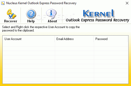 Kernel Outlook Express Password Recovery Crack & Serial Number