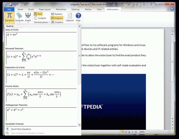 Microsoft Mathematics Add-In for Word and OneNote Activator Full Version
