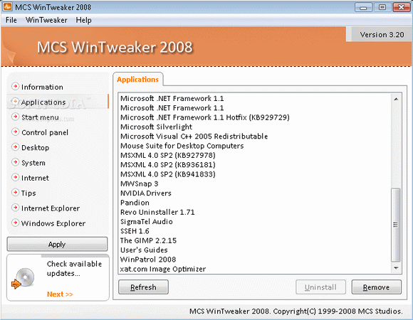 MCS WinTweaker 2008 Keygen Full Version