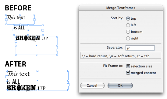 Merge TextFrames Crack With Serial Number