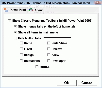 MS PowerPoint 2007 Ribbon to Old Classic Menu Toolbar Interface Software Crack With Serial Number Latest
