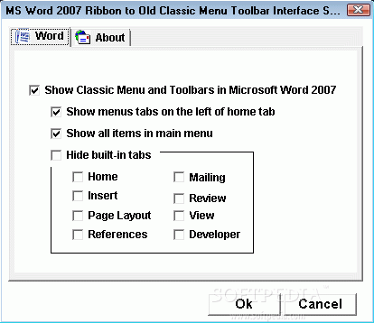 MS Word 2007 Ribbon to Old Classic Menu Toolbar Interface Software Crack + Serial Number Download 2024