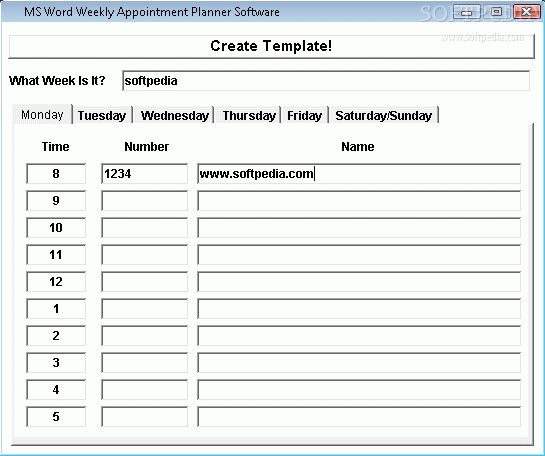 MS Word Weekly Appointment Planner Software Crack With Activation Code Latest