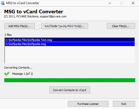 MSG to vCard Converter Crack & License Key