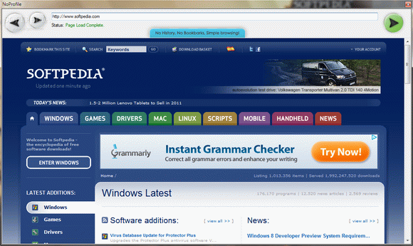 NoProfile Web Browser Crack + License Key Download
