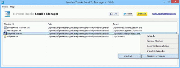 NoVirusThanks SendTo Manager Crack With Serial Key Latest