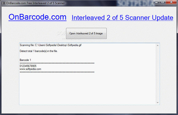 Onbarcode.com Free Interleaved 2 of 5 Scanner Crack Plus Serial Key