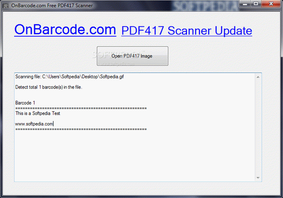 OnBarcode.com Free PDF417 Scanner Crack & Serial Number