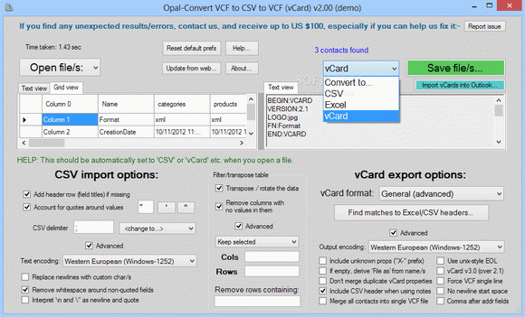 Opal-Convert VCF to CSV to VCF (vCard) Crack & Keygen