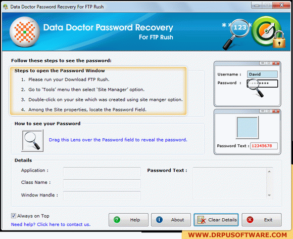 Password Recovery Software For FTP Rush Crack With Serial Number